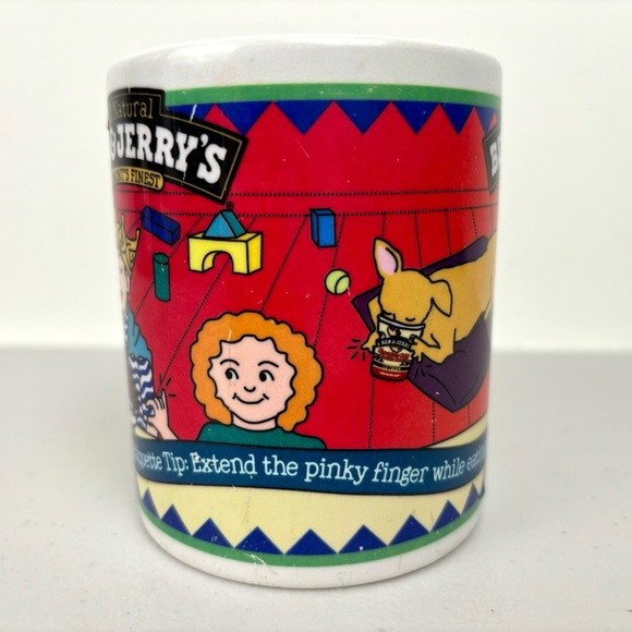 Vintage 1999 Ben & Jerry’s Ice Cream Mug Kids Dog Etiquette Pinky Finger Graphic - Picture 2 of 10